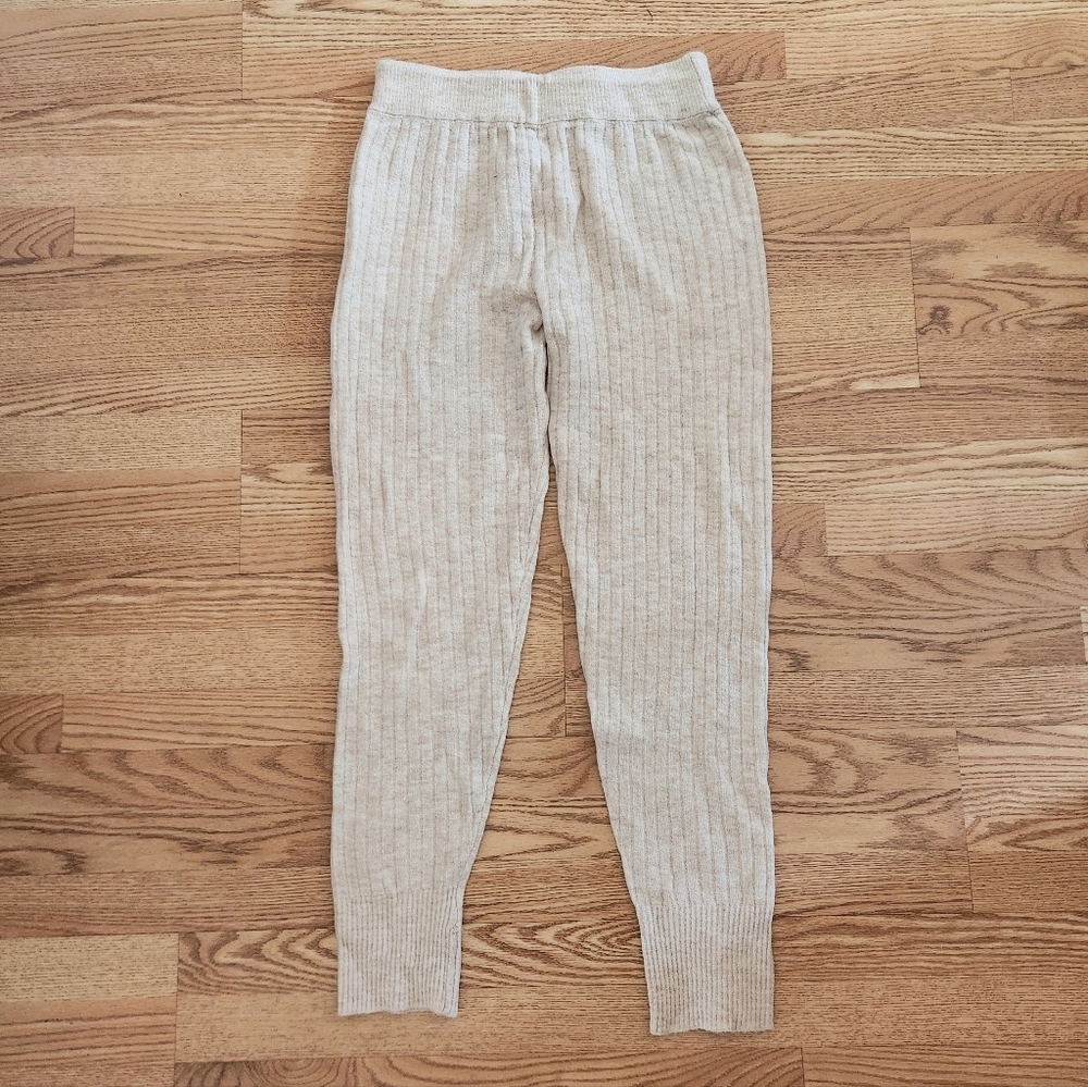 NWOT Free People Cream Knitwear Joggers, Size L - Picture 4 of 4